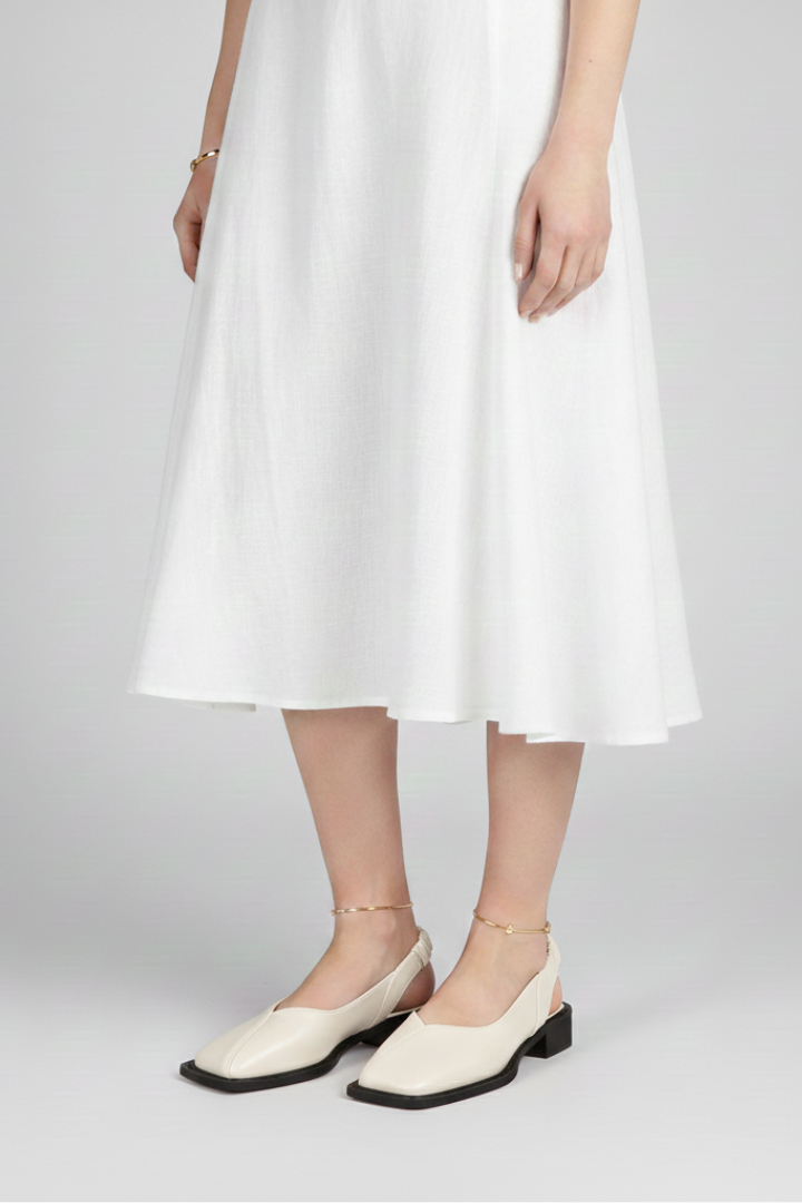 Damskie Sandały z Obcasem na Słupku i Kwadratowym Noskiem