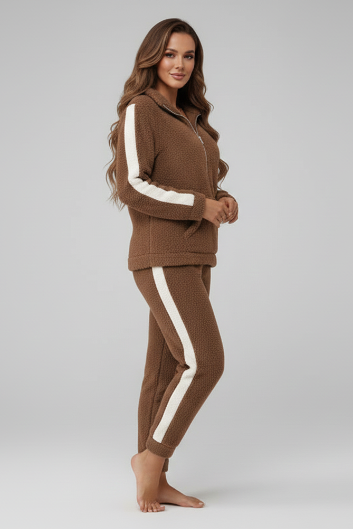 Damski Zestaw Piżamowy z Luźnym Krojem i Klasycznym Stylem