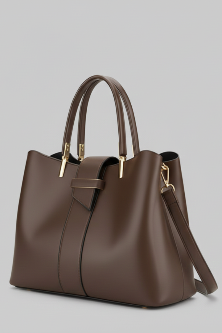 Damska Torba na Ramię z Usztywnioną Formą i Uchwytami