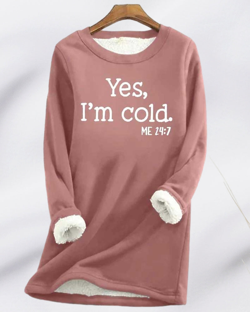 Sweatshirt til damer med teksttryk og rund hals