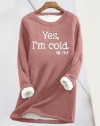 Sweatshirt til damer med teksttryk og rund hals