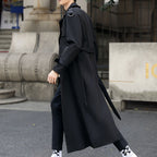 Trench donna doppiopetto lungo con cintura