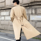 Trench donna doppiopetto lungo con cintura