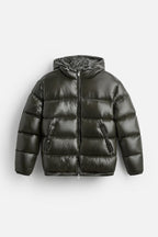 Veste mixte matelassée à capuche, manches longues, zip