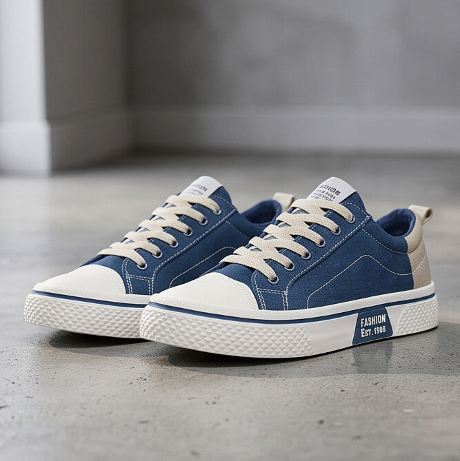 Sneakers unisex con lacci e suola a contrasto