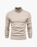 Maglione uomo a collo alto aderente con maniche lunghe
