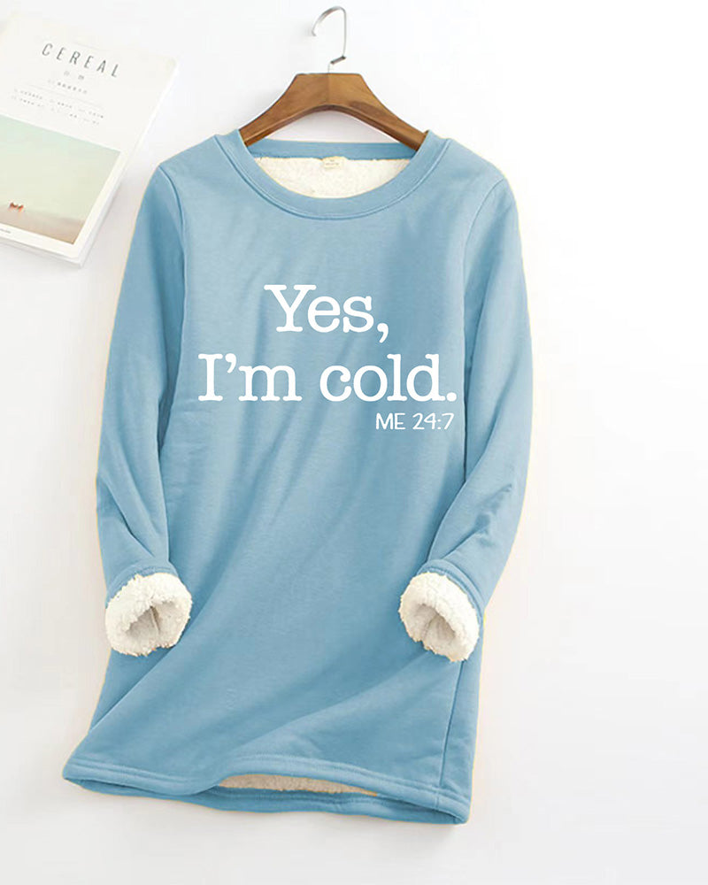 Sweatshirt til damer med teksttryk og rund hals