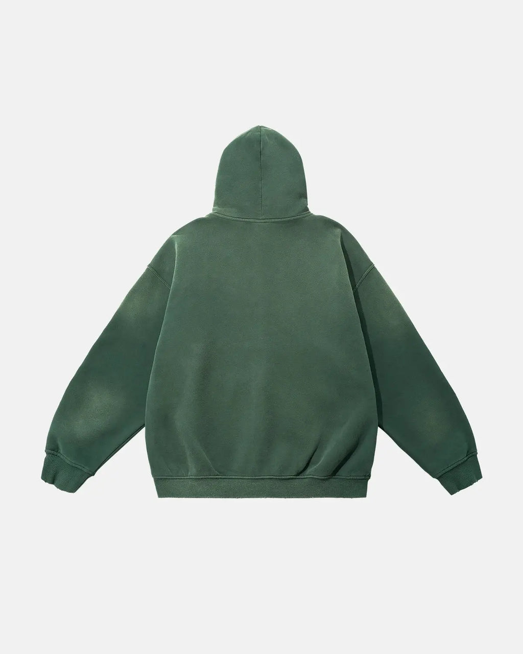 Felpa con cappuccio e zip verde con tasca