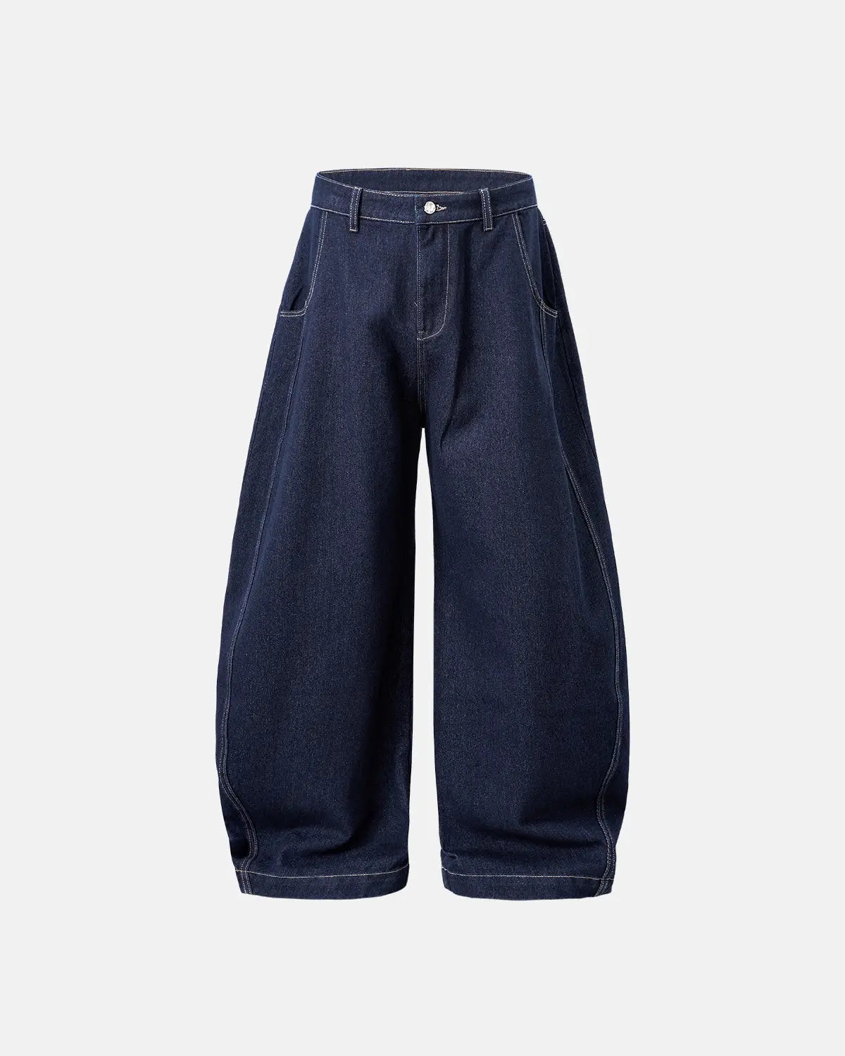 Baggy jeans til damer med tøndeform og høj talje