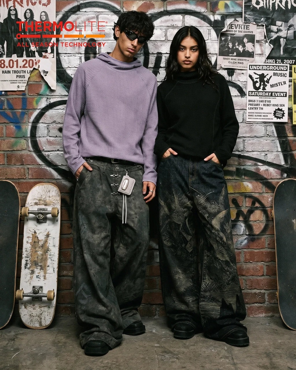 Sudadera unisex con capucha, manga larga y textura marcada