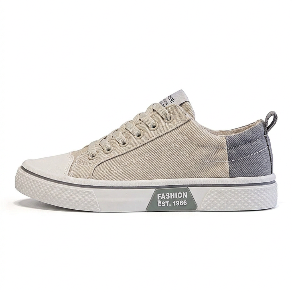 Sneakers unisex con lacci e suola a contrasto
