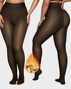 Collants semitransparentes de mulher com costura única