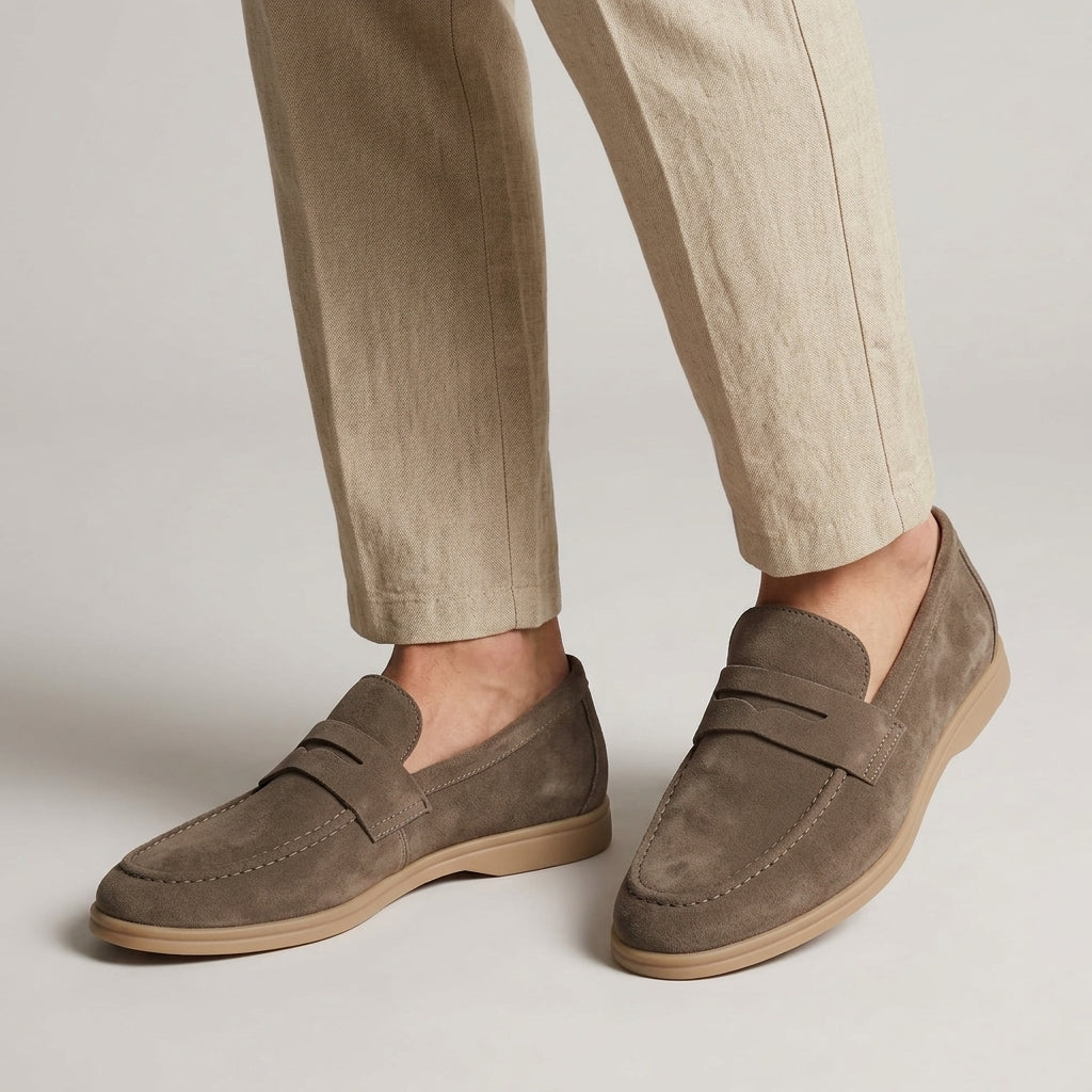 Loafers til mænd, slip-on, med pynterem