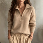 Maglione donna in maglia a collo alto con cerniera