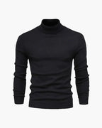 Maglione uomo a collo alto aderente con maniche lunghe