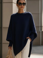 Pull oversize femme à col rond et manches larges