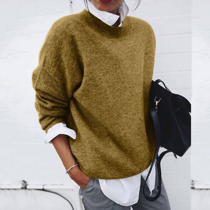 Maglione donna girocollo, maniche lunghe, taglio ampio