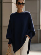 Oversize sweater til damer med rund hals og lange ærmer