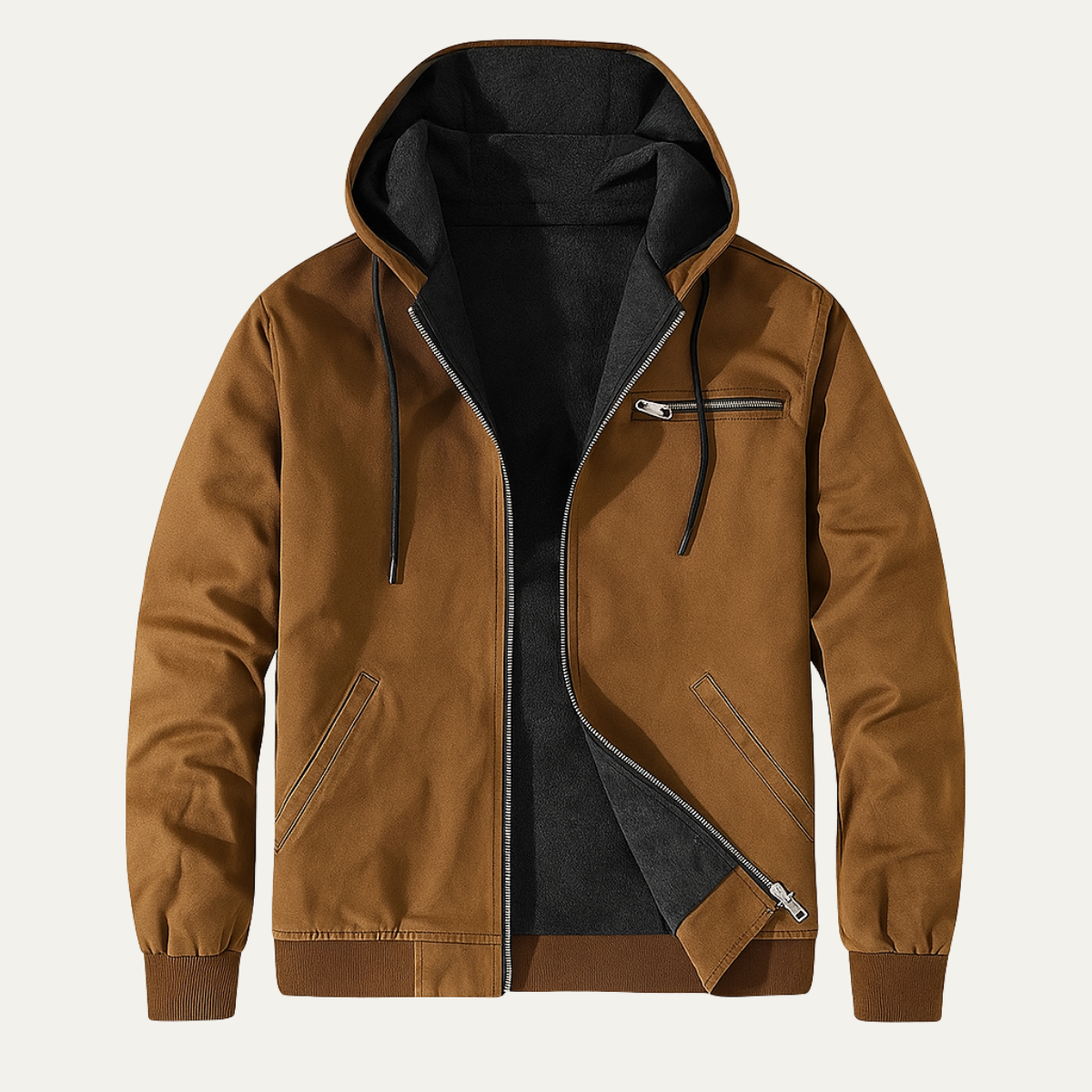 Chaqueta de invierno de hombre con capucha y bolsillos