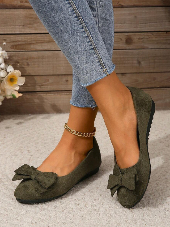 Mocassins femme à nœud et semelle plate