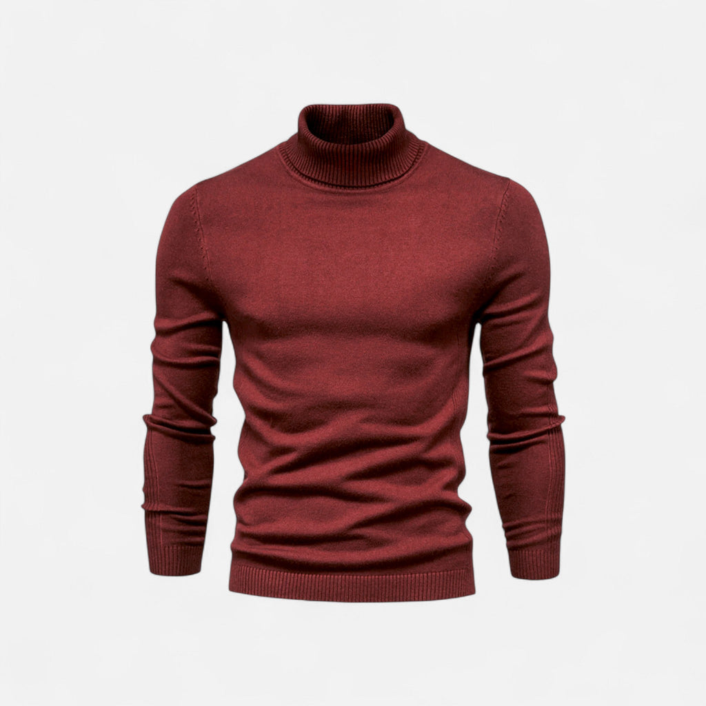 Jersey de hombre ajustado con cuello alto, manga larga
