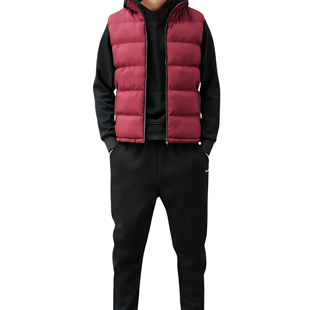 Gilet sans manches matelassé homme à col montant et zip