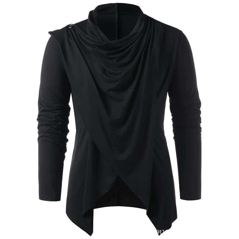 Cardigan homme asymétrique à col drapé