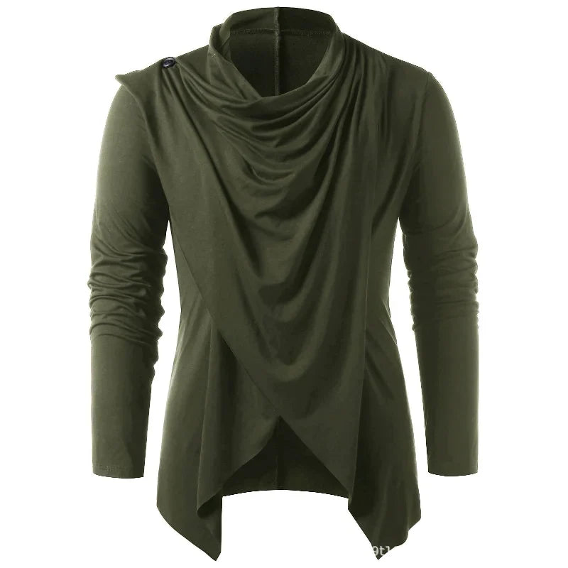 Cardigan homme asymétrique à col drapé
