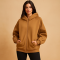 Sweat à capuche oversize femme zippé, avec poches