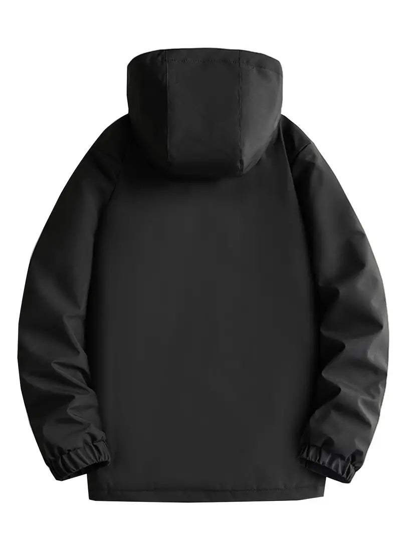 Parka de hombre con capucha, bolsillos y manga larga