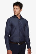 Camicia uomo slim a maniche lunghe, blu navy