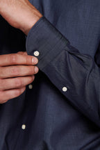 Camicia uomo slim a maniche lunghe, blu navy