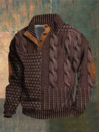 Jersey de hombre de punto con trenzas y cuello alto