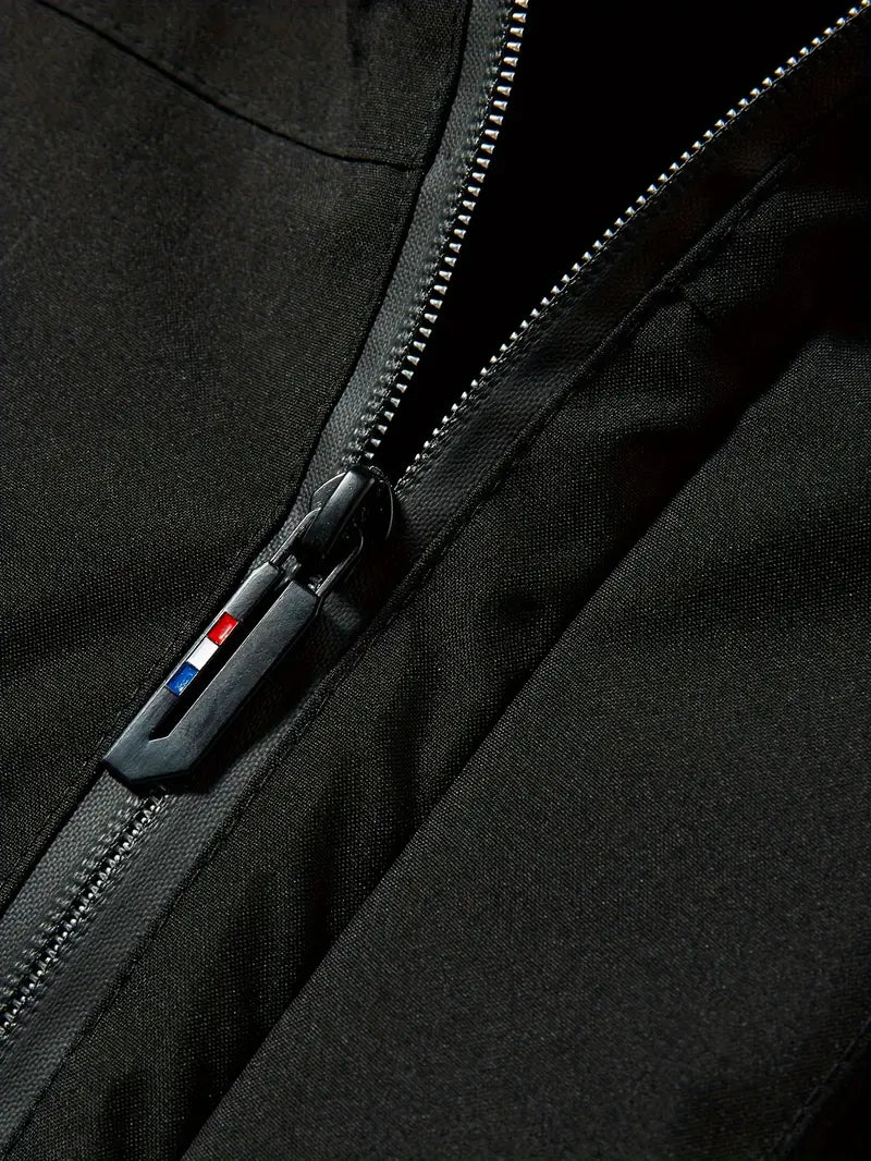 Parka de hombre con capucha, bolsillos y manga larga