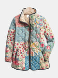 Chaqueta acolchada de mujer con flores, multicolor