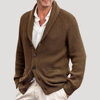 Cardigan uomo in maglia a coste con bottoni