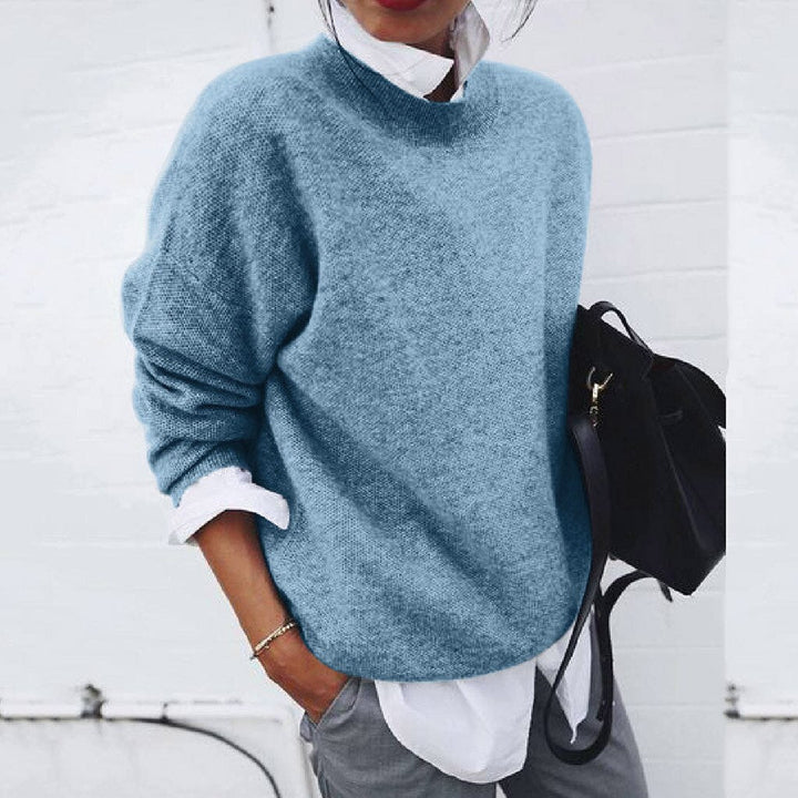 Maglione donna girocollo, maniche lunghe, taglio ampio
