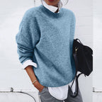 Maglione donna girocollo, maniche lunghe, taglio ampio