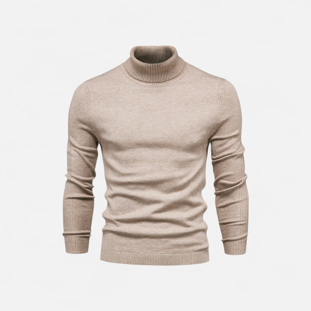Jersey de hombre ajustado con cuello alto, manga larga