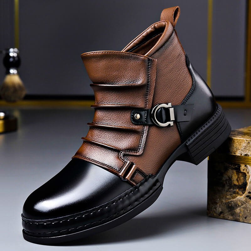 Scarpe uomo alla caviglia con fibbie e cinturini decorativi