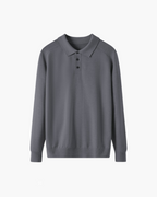 Camisola polo de mulher com gola e mangas compridas
