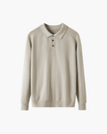 Camisola polo de mulher com gola e mangas compridas