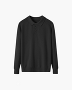 Camisola polo de mulher com gola e mangas compridas