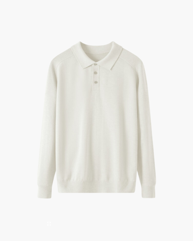Camisola polo de mulher com gola e mangas compridas
