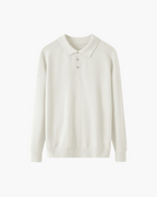 Camisola polo de mulher com gola e mangas compridas