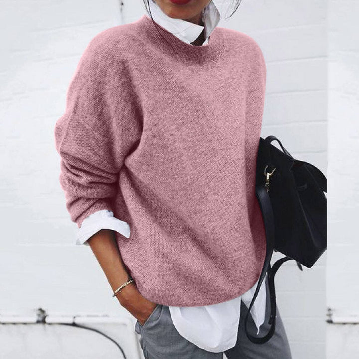 Pull femme col rond manches longues coupe ample