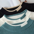 Dzianinowy sweter unisex z geometrycznymi wzorami i długimi rękawami