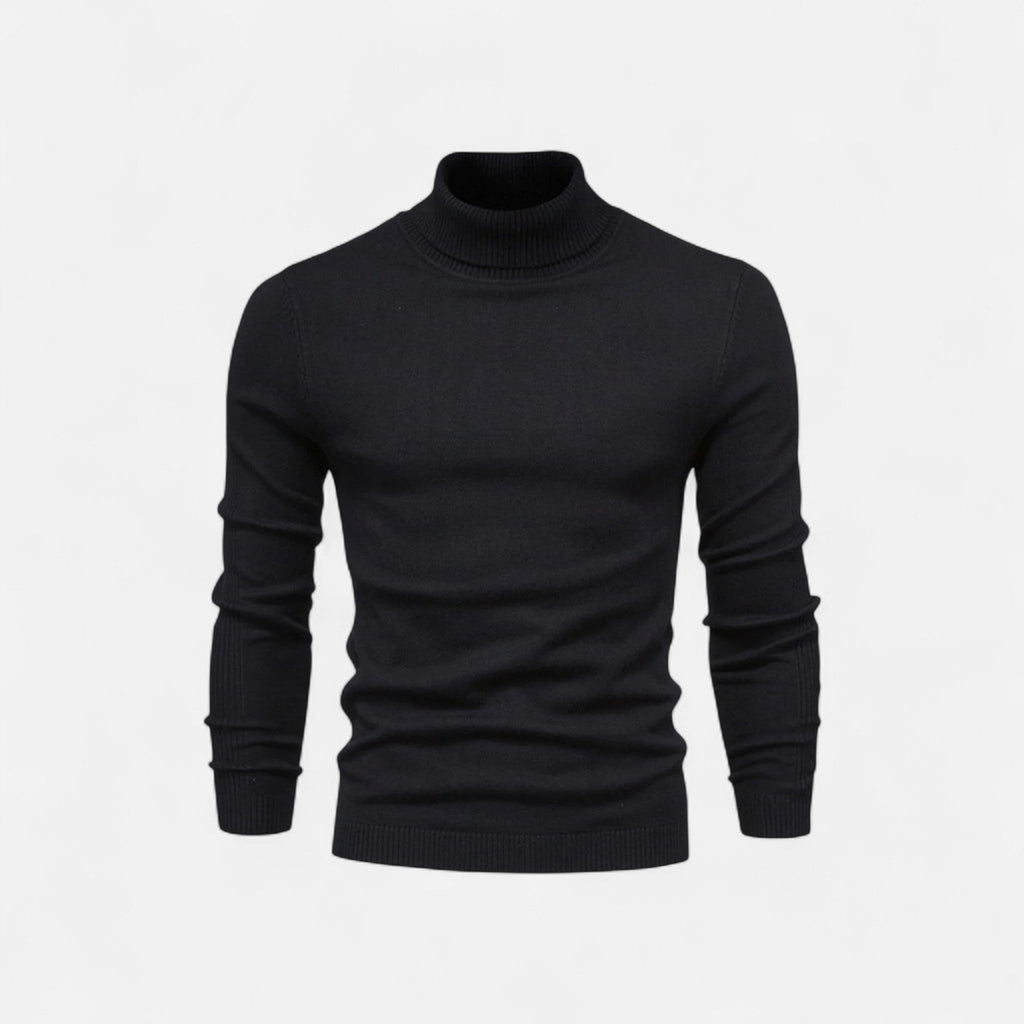 Jersey de hombre ajustado con cuello alto, manga larga