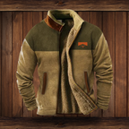 Sudadera de hombre con cuello alto, cremallera y mangas estampadas