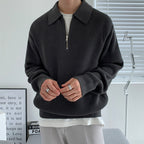 Pull homme à col et fermeture éclair courte